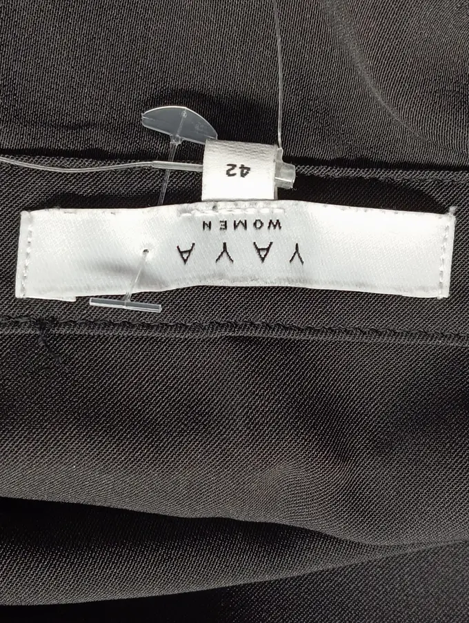 YAYA Hemdblusenkleid Schwarz Business Elegant Midikleid 42 L