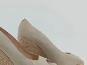 Vorschaubild 3 von Peep-Toe Espadrilles Wedges Wildleder Beige Gr 37,5 Elegant