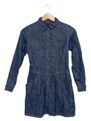 Vorschaubild 1 von Jeanskleid Mädchen Gr. 152 Blau Langarm Denim
