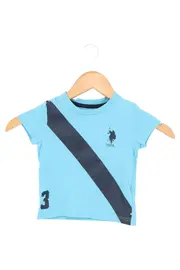 Vorschaubild 2 von USPA Kinder T-Shirt Gr. 80 Blau Casual Sportlich Logo-Print Streifen