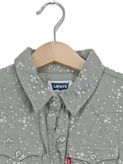 Vorschaubild 2 von Kinder Blusenkleid Gr. 8/128 Grau Sterne Casual Baumwolle