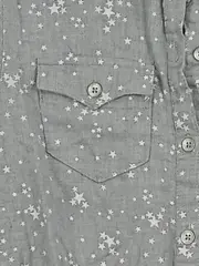 Vorschaubild 3 von Kinder Blusenkleid Gr. 8/128 Grau Sterne Casual Baumwolle