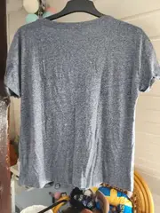 Vorschaubild 2 von Damen T-Shirt Gr. 40/L Grau Meliert Kurzarm Casual