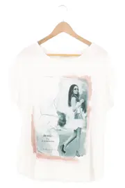 Vorschaubild 1 von Damen T-Shirt Gr. 42/XL Weiß Grafisch Casual Modern
