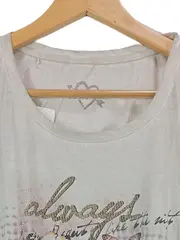 Vorschaubild 3 von Taifun Damen T-Shirt Gr. 40/L Beige Casual mit Schriftzug & Blumenmuster