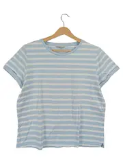 Vorschaubild 1 von Damen T-Shirt Gr. 40 Blau Gestreift Casual Kurzarm