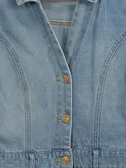 Vorschaubild 4 von Jeanskleid Damen Gr. 38/M Kurzarm Blau Casual Denim