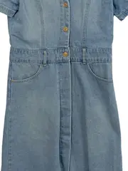Vorschaubild 3 von Jeanskleid Damen Gr. 38/M Kurzarm Blau Casual Denim