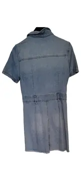 Vorschaubild 5 von Jeanskleid Damen Gr. 38/M Kurzarm Blau Casual Denim