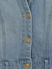 Vorschaubild 2 von Jeanskleid Damen Gr. 38/M Kurzarm Blau Casual Denim