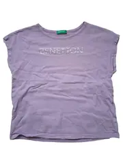 Vorschaubild 1 von Kinder T-Shirt Gr. 128 Lila Schriftzug Baumwolle