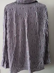 Vorschaubild 2 von Damen Hemdbluse Gr. 42/XL Mehrfarbig Gestreift Leopardenmuster