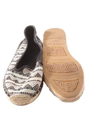 Vorschaubild 3 von Damen Ballerinas Gr. 38 Schwarz Ethno Muster Espadrille Freizeit