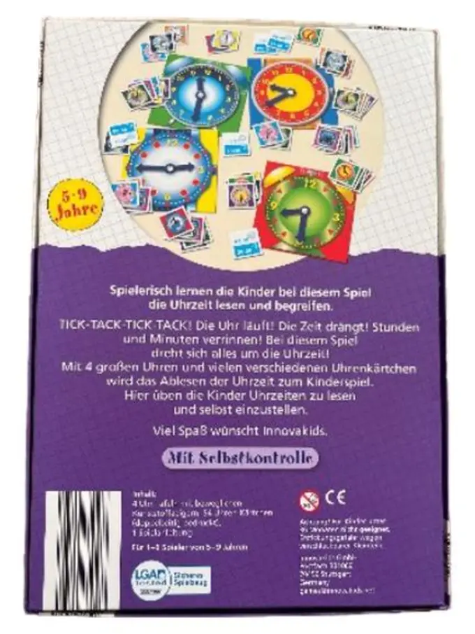 INNOVAKIDS Die Uhr Spielend Lernen Lernspiel Uhrzeit Kinder ab Jahre