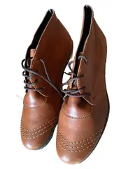 Vorschaubild 2 von Damen Stiefelette Gr. 38 Braun Leder Schnürschuhe Casual