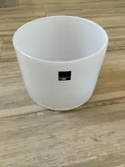 Vorschaubild 2 von Übertopf Glas Weiß Zylindrisch Modern Blumentopf Ø16cm H12cm