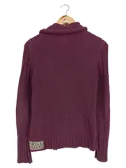 Vorschaubild 2 von Strickjacke Damen Gr. 38/M Lila Klassisch Elegant Reißverschluss