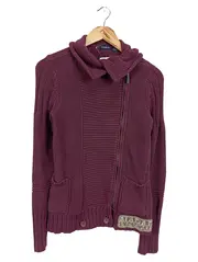 Vorschaubild 1 von Strickjacke Damen Gr. 38/M Lila Klassisch Elegant Reißverschluss