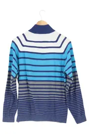 Vorschaubild 2 von Herren Pullover Gestreift Blau Gr. 46/S Half-Zip Casual