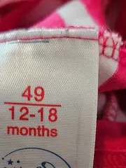 Vorschaubild 3 von Baby Mütze Bindemütze Mädchen Gr. 49 Pink Weiß Gestreift