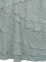 Vorschaubild 4 von TAIFUN Damen Sommerkleid Gr. L Türkis Volant Schlangenmuster Elegant