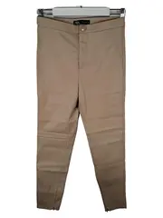 Vorschaubild 1 von Damen Kunstleder Hose Beige Slim Fit Gr. M / 36 Kunstlederhose