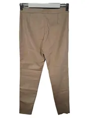 Vorschaubild 2 von Damen Kunstleder Hose Beige Slim Fit Gr. M / 36 Kunstlederhose