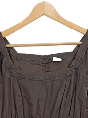 Vorschaubild 2 von Empirekleid Damen Braun Baumwolle Pailletten Raffungen Gr. 40 L