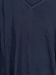 Vorschaubild 3 von Damen Bluse Langarm V-Ausschnitt Gr. 44 Blau Casual Viskose