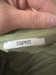 Vorschaubild 2 von Damen T-Shirt V-Ausschnitt Oliv Gr. M Basic Baumwolle Modal