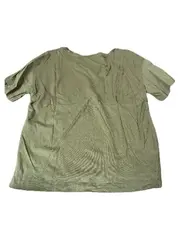 Vorschaubild 3 von Damen T-Shirt V-Ausschnitt Oliv Gr. M Basic Baumwolle Modal