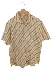 Vorschaubild 1 von Herren Freizeithemd gestreift Beige Gr. 40 Kurzarm