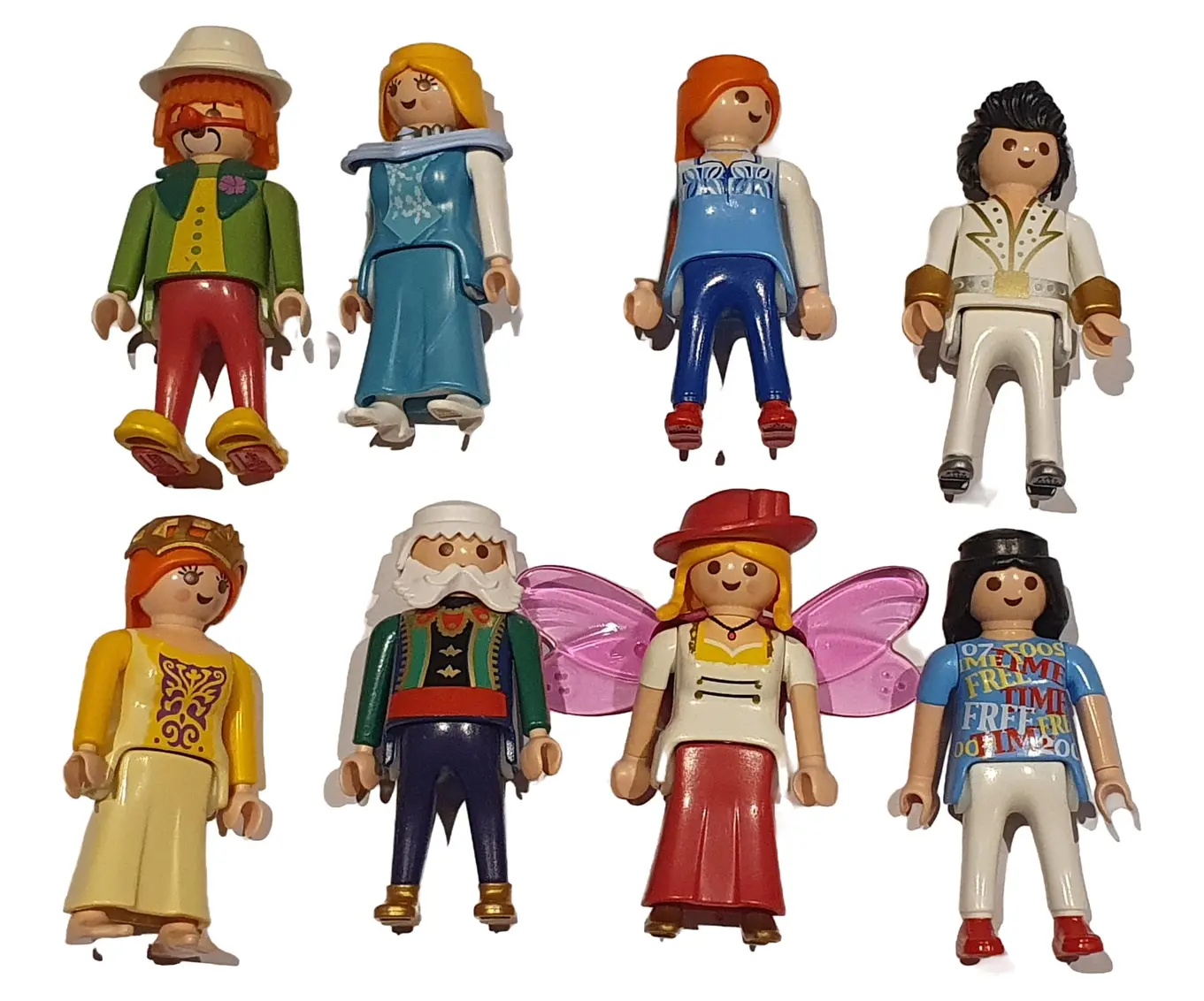 PLAYMOBIL Figuren Set 8 Stück Prinzessin Clown Elvis Fee König Mehrfarbig Kinder