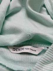 Vorschaubild 3 von Denim Damen Hoodie Kapuzenpullover Gr. M Türkis Gestreift