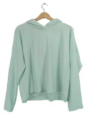 Vorschaubild 1 von Denim Damen Hoodie Kapuzenpullover Gr. M Türkis Gestreift