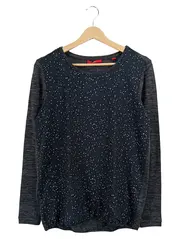 Vorschaubild 1 von Damen Langarmshirt Pullover Gr. 38 Petrol Sternenmuster