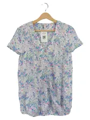 Vorschaubild 1 von Damen Bluse Gr. 34 Kurzarm Blumenmuster Wickeloptik Mehrfarbig