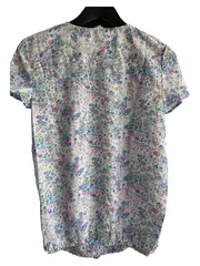 Vorschaubild 2 von Damen Bluse Gr. 34 Kurzarm Blumenmuster Wickeloptik Mehrfarbig