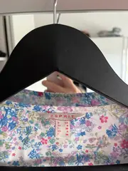 Vorschaubild 4 von Damen Bluse Gr. 34 Kurzarm Blumenmuster Wickeloptik Mehrfarbig