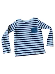 Vorschaubild 1 von Langarmshirt Kinder Gestreift Brusttasche Gr. 98 Baumwolle