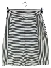 Vorschaubild 1 von Damen A-Linienrock Gr. 40/L Gestreift Schwarz Weiß Klassisch Elegant