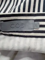 Vorschaubild 3 von Damen A-Linienrock Gr. 40/L Gestreift Schwarz Weiß Klassisch Elegant
