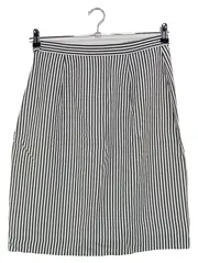 Vorschaubild 2 von Damen A-Linienrock Gr. 40/L Gestreift Schwarz Weiß Klassisch Elegant