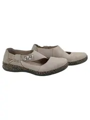 Vorschaubild 1 von Damen Slipper Gr. 38 Beige Komfortschuhe Strasssteine Leder