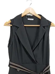 Vorschaubild 3 von Damen Blusenkleid ärmellos Midi Gr. 38 M Schwarz