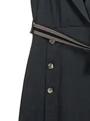 Vorschaubild 4 von Damen Blusenkleid ärmellos Midi Gr. 38 M Schwarz