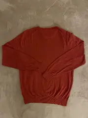 Vorschaubild 2 von Pullover Herren L V-Ausschnitt Orange Baumwolle Seide Kaschmir