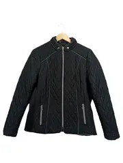 Vorschaubild 1 von Steppjacke Damen Gr. 40 Schwarz Casual Gesteppt Reißverschluss