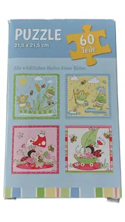 Vorschaubild 1 von Puzzle 60 Teile Frösche im Regen 21,5 x 21,5 cm Kinderpuzzle