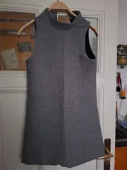 Vorschaubild 2 von Damen Freizeitkleid Ärmellos Grau Gr. XS Wolle Modern